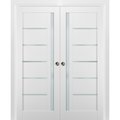 Sartodoors Double Pocket Interior Door, 48" x 80", White QUADRO4088DP-WS-48